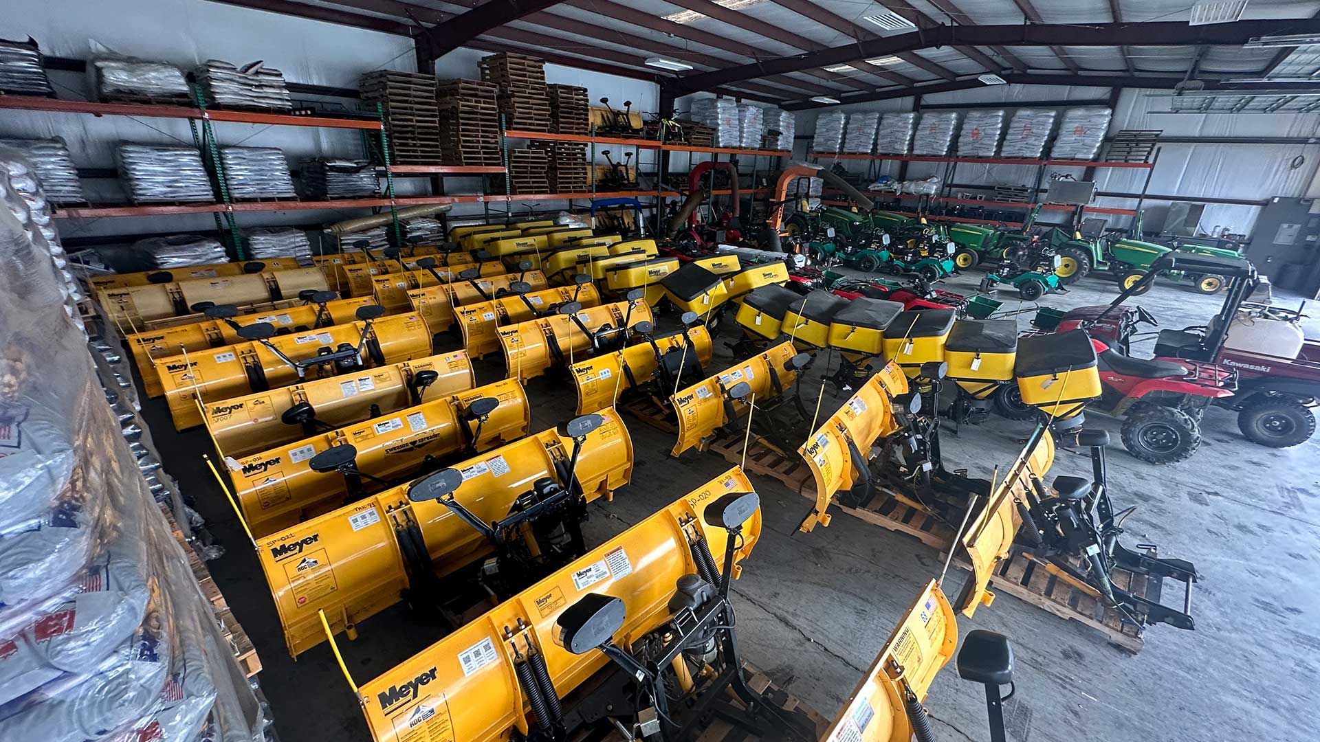 Our snow removal equipment, including snow plows, four wheelers, and ice melt.