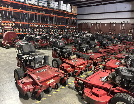 Commercial mower fleet.