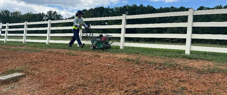 push aerator with overseeding